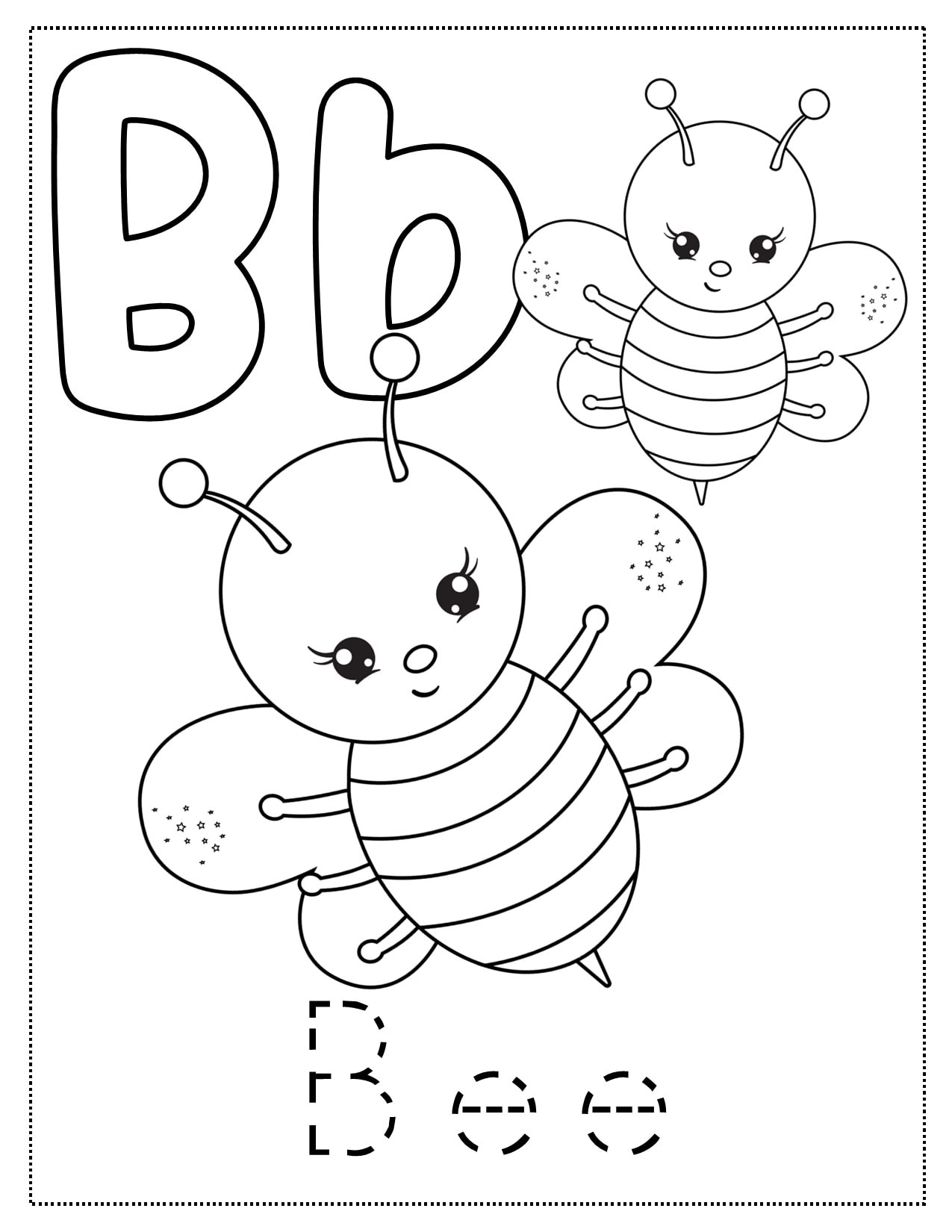 B Is For Button Craft & Coloring Page